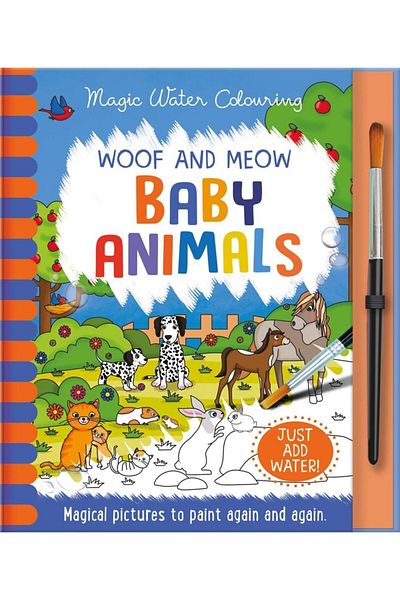 Imagine That Publishing Woof and Meow - كتاب أنشطة مجاني لحيوانات الأطفال - تلوين المياه السحرية
