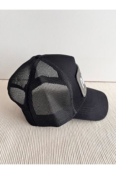 CosmoOutlet Чорна кепка з сіткою та знімним логотипом NASA для чоловіків та жінок