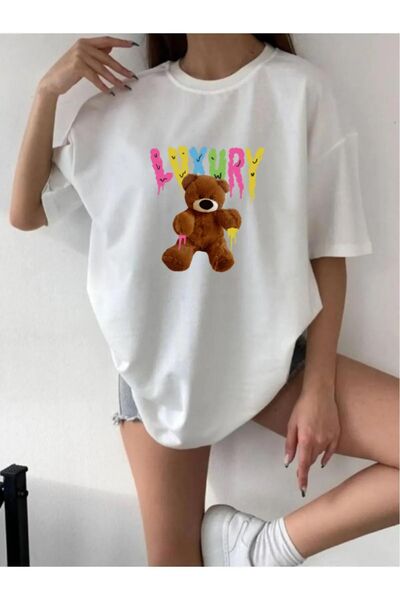 oneagılyazı Tricou unisex oversize cu imprimeu de lux