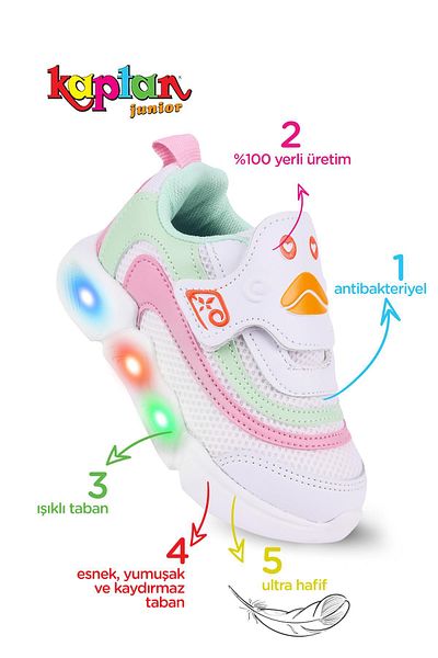 KAPTAN JUNIOR Girl's Lighted Sneakers - Baby Bccmk 500