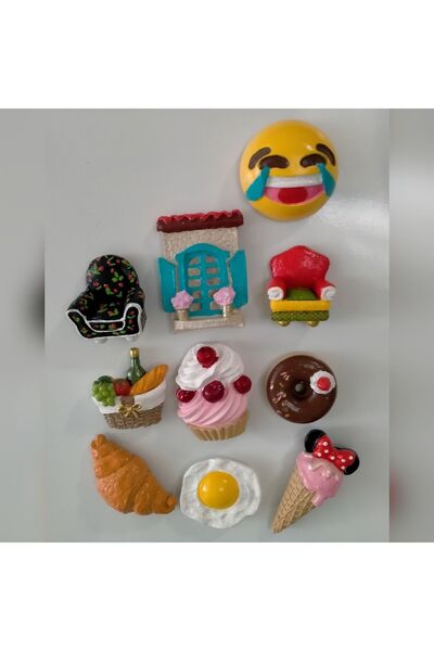 Minihobiev 10 Lü Magnet Set , Koltuk , Cup Cake , Dondurma , Kruvasan ,mutfak...