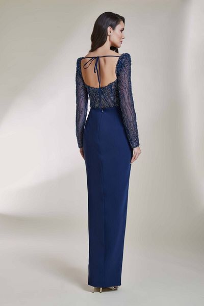 Kenzel Transparent Sleeve and Embroidered Heart Collar Dress