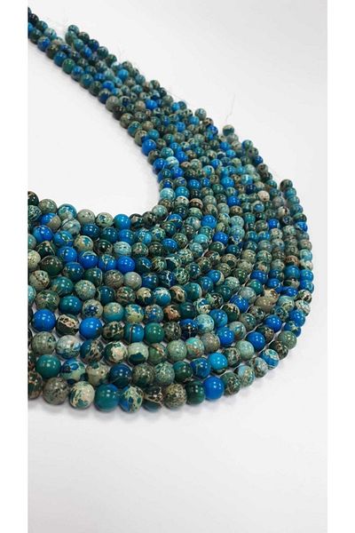 Yüksel Boncuk Σειρά φυσικών πολύτιμων λίθων 8 mm Blue Variscite
