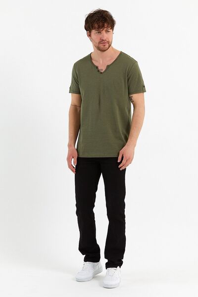 LACİVERTMEN Μπλουζάκι με κοντό μανίκι 2135 Pear Collar