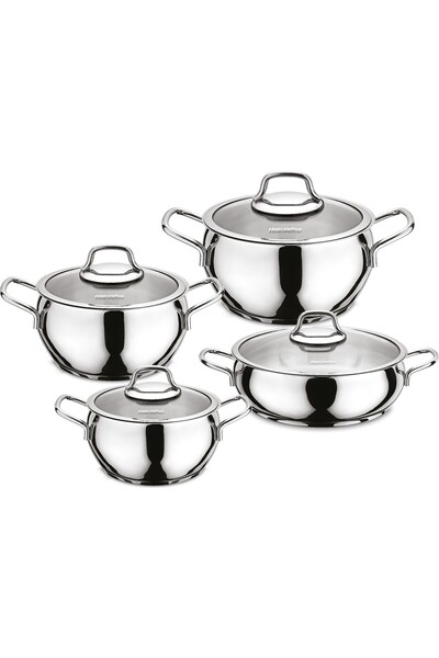 Yıldız çelik cemile 8 parça tencere seti