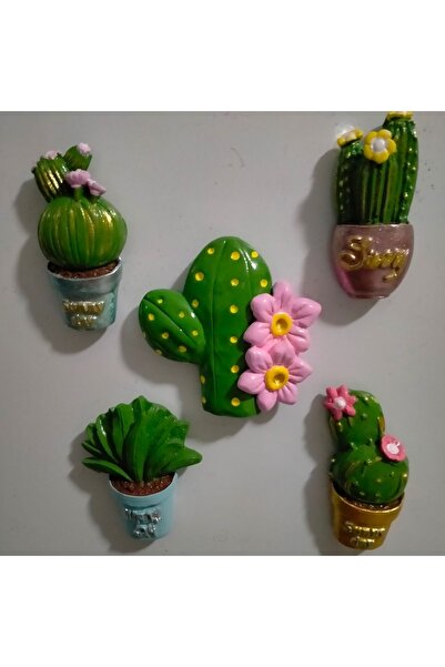 Minihobiev 5li Kaktüs Magnet., Buzdolabı Süsü , Dekoratif Aksesuar , Dolap Sü...