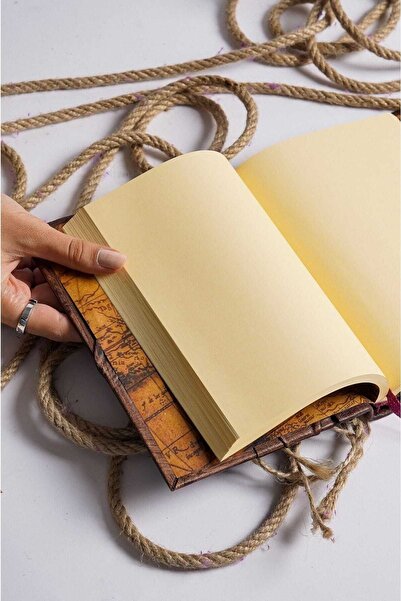 GUETTA دفتر مذكرات يومية مصنوع يدويًا من الجلد الطبيعي مفتاح ورق شامو