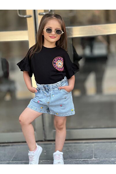 yns coolstar Set of 2 Floral Printed Embroidered T-Shorts