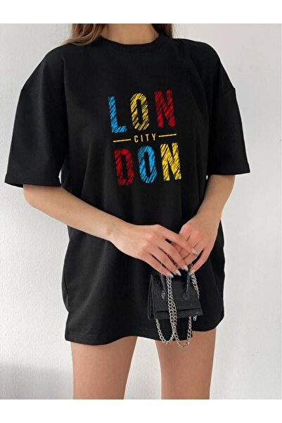 oneagılyazı Μπλουζάκι London City Printed Unisex Oversize