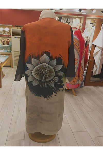 fiore fashion Linen Caftan Abaya Ferace - Colorful, Suitable for Size 38-42
