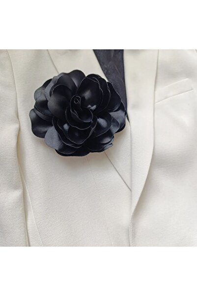 MutluBiDünya Vintage 15 cm Maxi Boy Saten Gül Broş