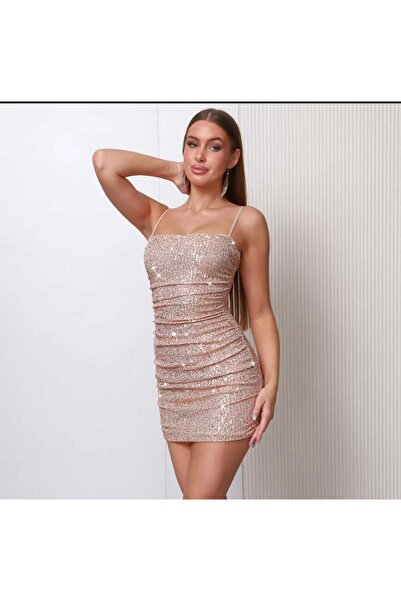 Genel Markalar ASKILI PUL PAYET MİNİ ELBİSE