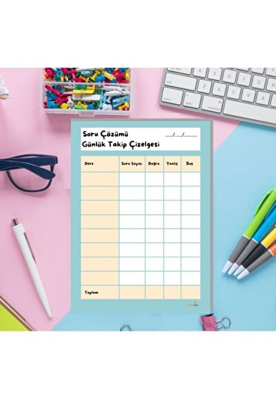 coloridea LGS TYT KPSS Soru Çözümü Günlük Takip Çizelgesi A5 A5 (14x21 cm)