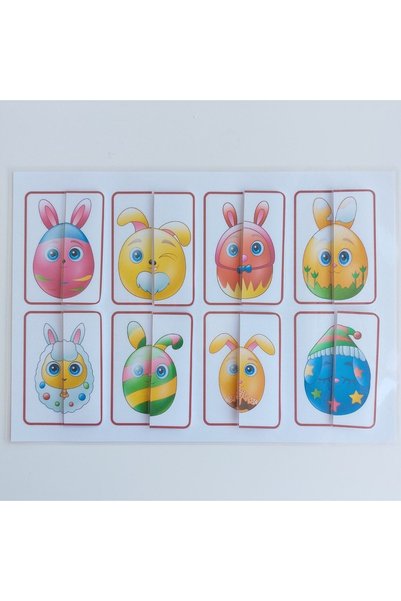 Etkinlik ve çocuk Completing Cute Eggs