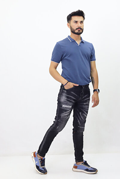 GZT TEKSTİL Високоякісні чоловічі джинси - вузькі штанини, звичайна талія (954)