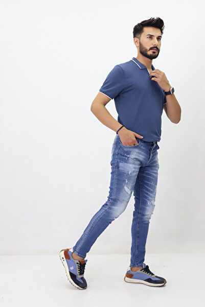 GZT TEKSTİL Blugi pentru bărbați de înaltă calitate - picior subțire, talie normală (9509)