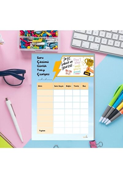 coloridea LGS TYT KPSS Soru Çözümü Günlük Takip Çizelgesi A5 A5 (14x21 cm)