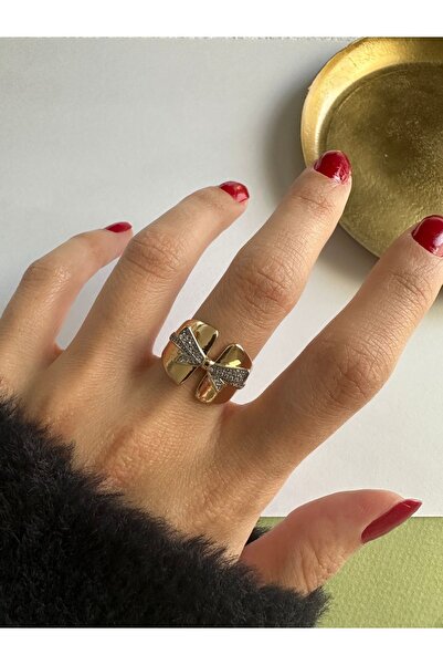 ringbox Gold Kalın Fiyonk Yüzük