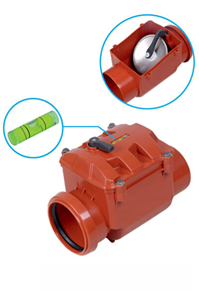 Paslanmaz Pvc Çekvalf Atık Pis Su Rögar Klapesi Koku Önleyici 125 Mm Klitli V...