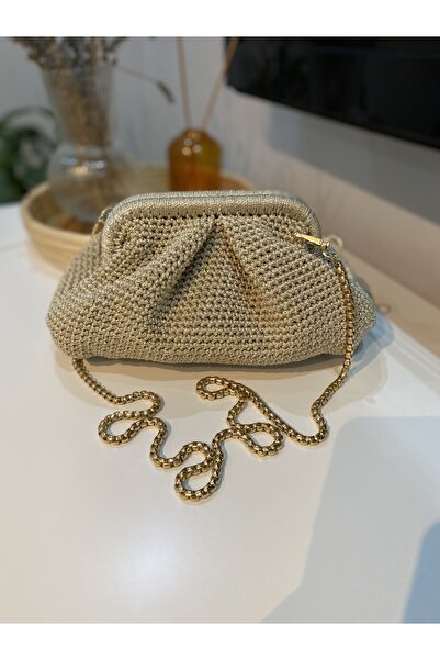 Fazeka Makrome ipten çanta,çapraz çanta,ipekyol model çanta,simli makrome