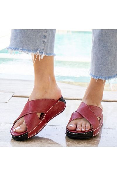 CONSUELO Orthopedic Leather Women's Slippers 12106
