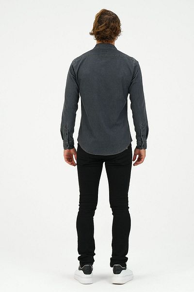 Catto Peak Slim Fit Denim Pocket Shirt