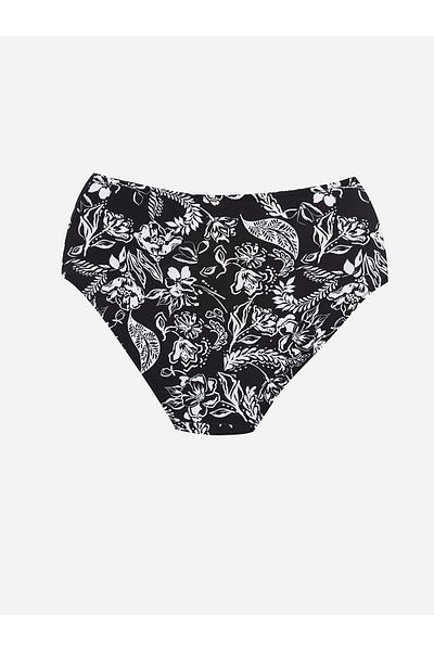 LC Waikiki LCW DREAM Μαύρο εμπριμέ 1 φλοράλ γυναικείο πάτο μπικίνι