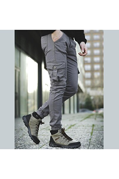 BY SRT Карго-штани з лайкри з еластичною талією та манжетами чорні