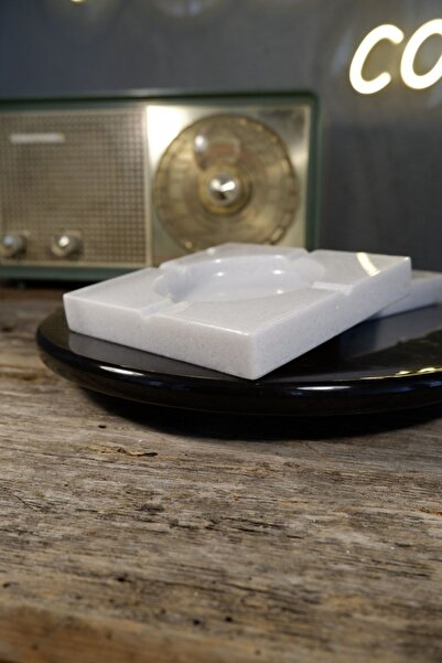 Voodo Concept Panda White Marble Ashtray Marble Ashtray 12x12x2 Cm