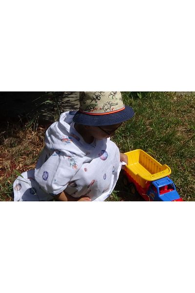 Lessa Home 100% Organic Cotton Hooded Muslin Beach Boy's Dress