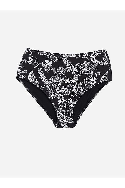 LC Waikiki LCW DREAM Μαύρο εμπριμέ 1 φλοράλ γυναικείο πάτο μπικίνι