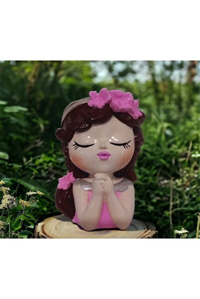 evdeki atölyem Melek,Çiçekli Kız model saksı dekorasyon