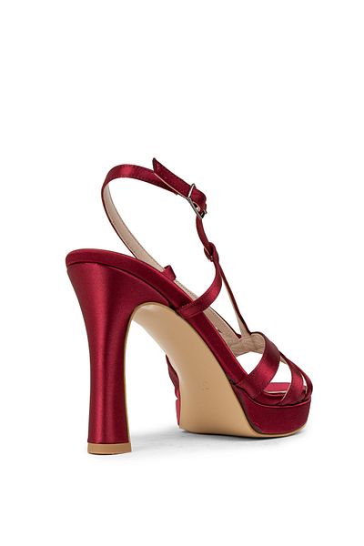 Deery Rochie de seara dama pantofi din satin burgundy