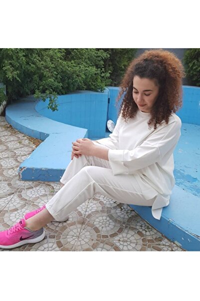 FERGAN Women's Ecru Casual Tracksuit Set