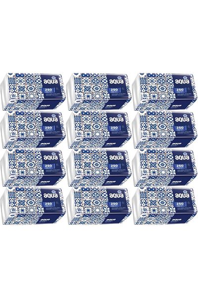 Aqua 250 Sheets Single Practical Wipes - Set of 12