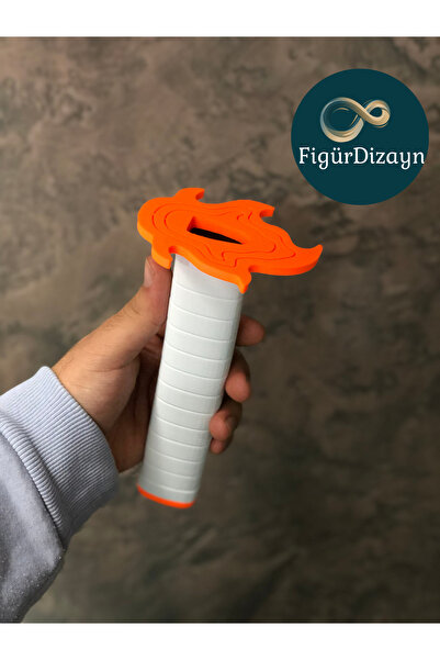 FigürDizayn Rengoku Kyojuro Cosplay Katana Kılıcı Açılır Kapanır 75 cm (Plastik)