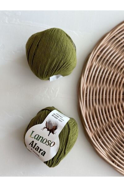 Lanoso خيوط الحياكة اليدوية Alara Cotton 50 GR - رمز اللون: 912