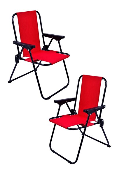 Exent 2-6 Yaş Lüx Çocuk Piknik Sandalyesi-mini Kamp Sandalyesi-kırmızı-2 Adet