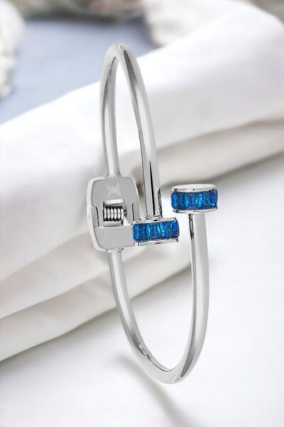 Daniel Klein Stainless Steel Women's Bracelet - Silver Color, Handcuffs Model DKKBLK2005C3