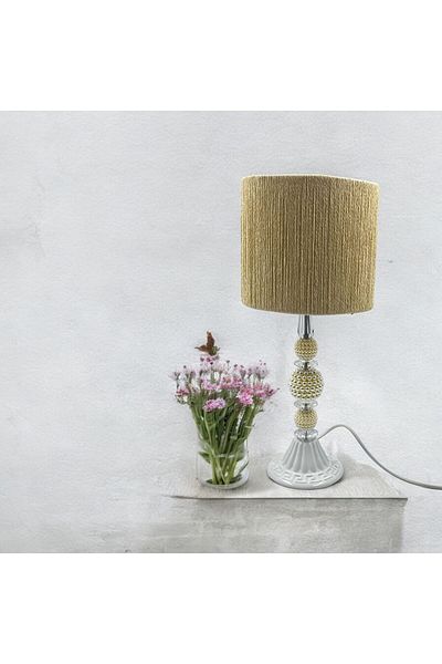 sgeteknoloji Modern Wicker Braided Pearl White Lampshade - Metal Material