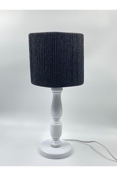 sgeteknoloji Modern White Wooden Lampshade - Wicker Braided Design