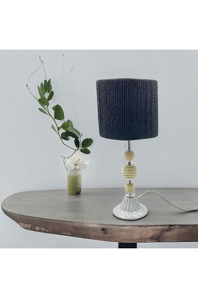 sgeteknoloji White Pearl Metal Material - Wicker Braided Modern Lampshade