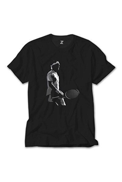 Karadeniz Μαύρο μπλουζάκι Roger Federer Silhouette