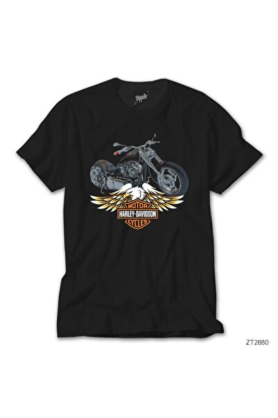 Karadeniz تي شيرت هارلي تشوبر الأسود العتيق