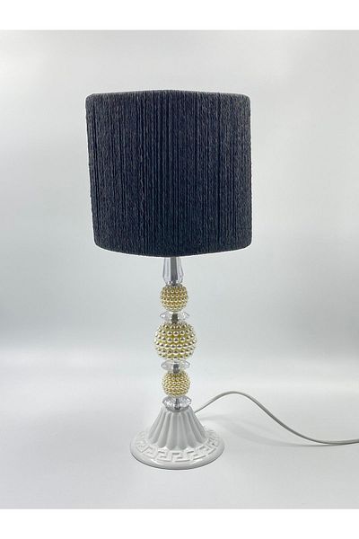 sgeteknoloji White Pearl Metal Material - Wicker Braided Modern Lampshade