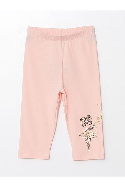 LC Waikiki LCW 2-Piece Printed and Elastic Waist Leggings Set for Baby Girl
