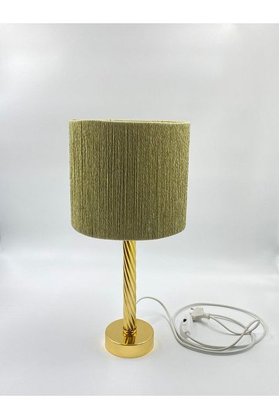 sgeteknoloji Gold Colored Modern Braided Flat Twisted Lampshade