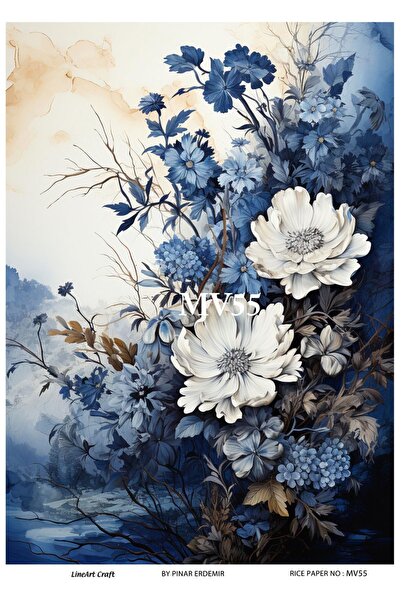 LİNEART Pirinç Dekopaj Kağıdı No:MAVİ55- 29X42cm