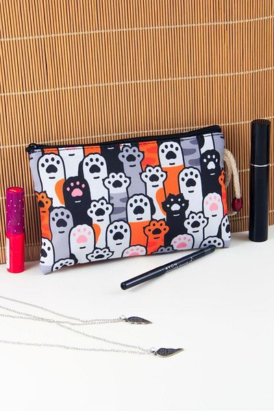 BYBAG Geantă de machiaj cu model labe de câine de mărime medie - cu fermoar, 12 cm X 20 cm