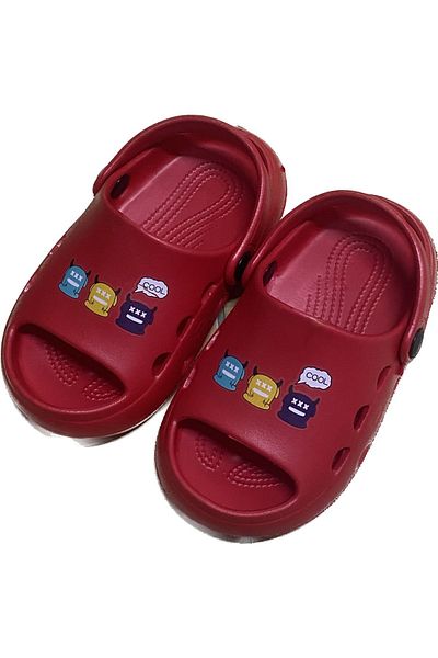 Sonimix Children's Red Printed Light Sole Slippers Sandals